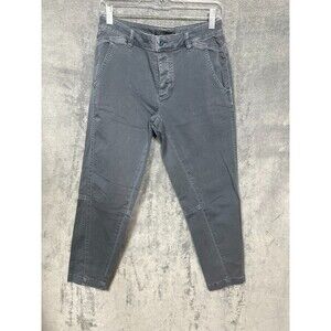 PrAna Women’s Organic Cotton Twill Pants – Size 4 – Washed Gray, High Rise